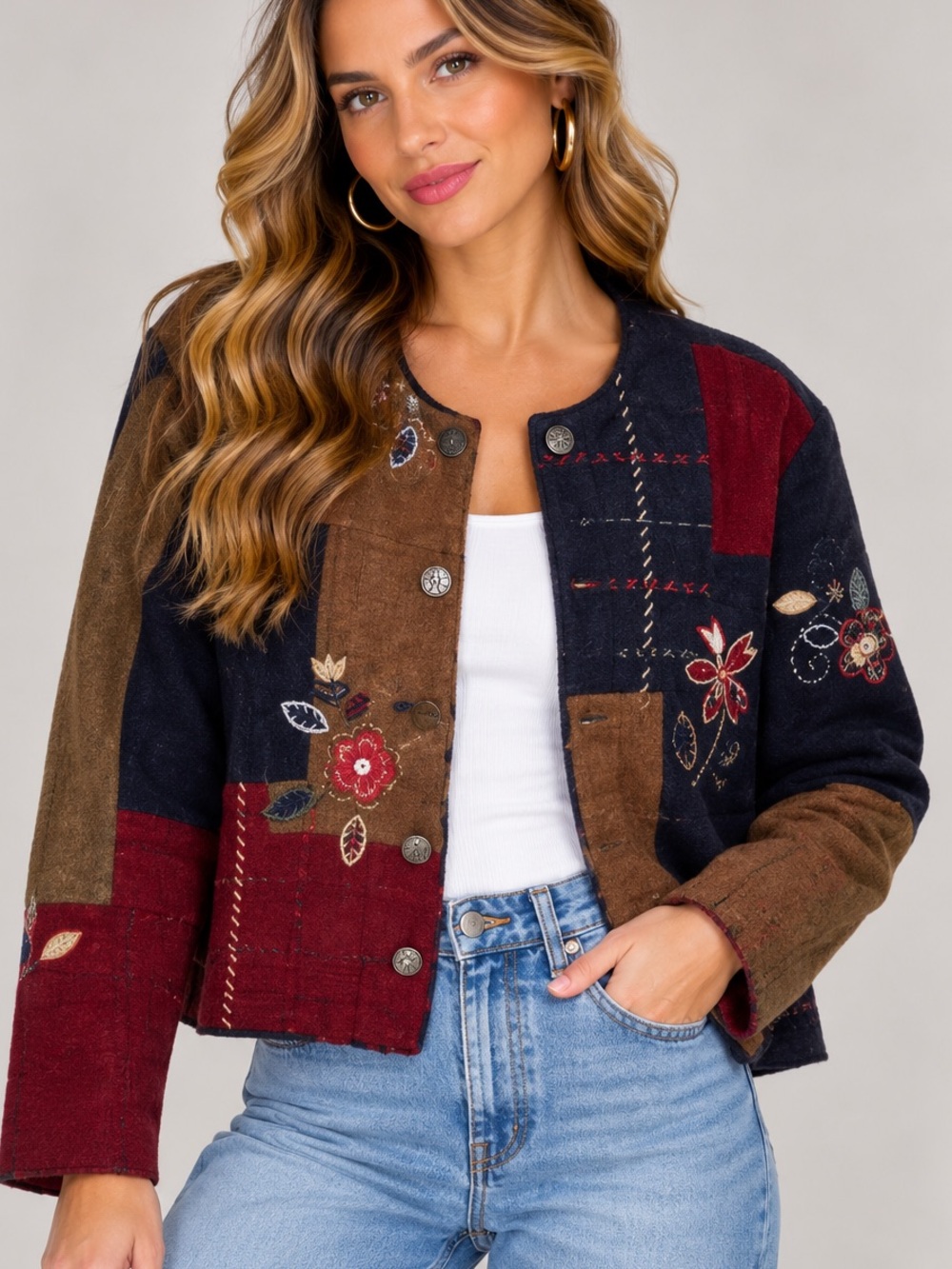 Vintage Koret City Blues Patchwork Jacket